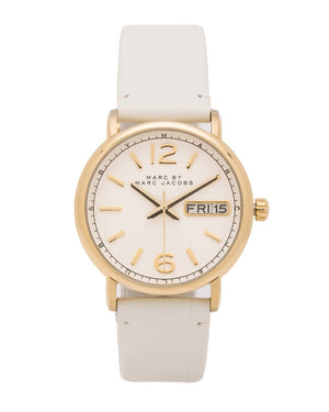 Buy Shop Marc Jacobs Fergus White Dial White Leather Strap Watch for Women - MBM8653 USA Online