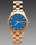 Buy Shop Marc Jacobs Henry Blue Dial Rose Gold Steel Strap Watch for Women - MBM3213 USA Online