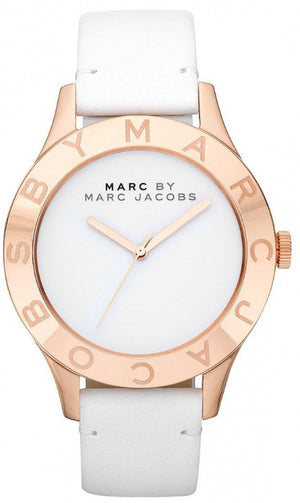 Buy Shop Marc Jacobs Blade White Dial White Leather Strap Watch for Women - MBM1201 USA Online