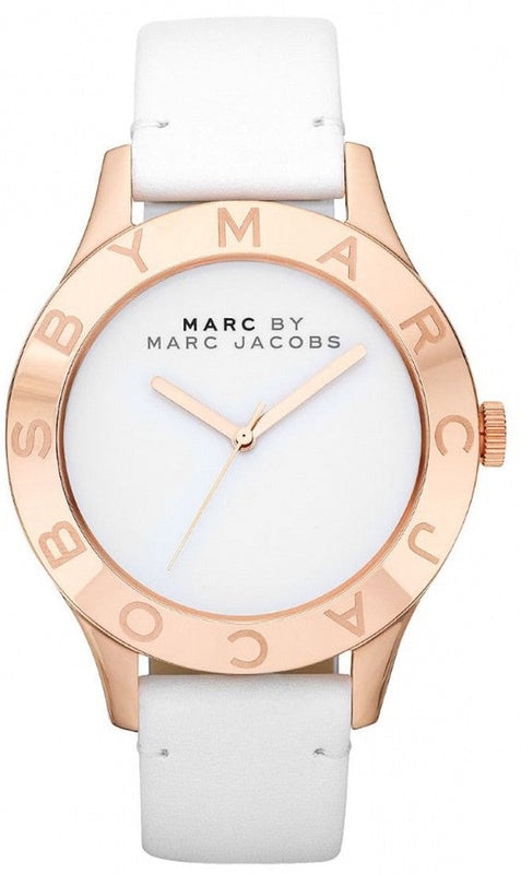 Buy Shop Marc Jacobs Blade White Dial White Leather Strap Watch for Women - MBM1201 USA Online