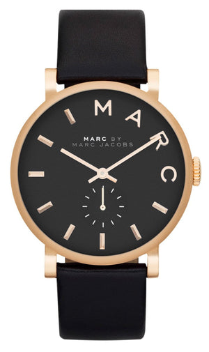 Buy Shop Marc Jacobs Baker Black Dial Black Leather Strap Watch for Women - MBM1269 USA Online