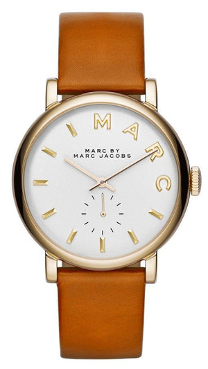 Buy Shop Marc Jacobs Baker White Dial Brown Leather Strap Watch for Womern - MBM1316 USA Online