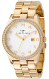 Buy Shop Marc Jacobs Henry Diamonds White Dial Gold Steel Strap Watch for Women - MBM3045 USA Online