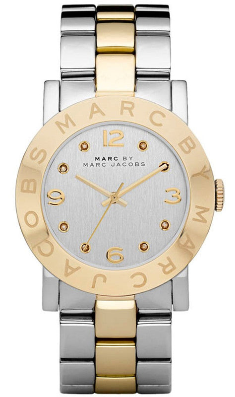 Buy Shop Marc Jacobs Amy Silver Dial Two Tone Steel Strap Watch for Women - MBM3139 USA Online