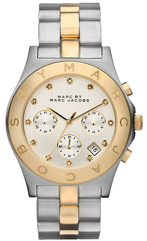 Buy Shop Marc Jacobs Blade Chronograph Silver Dial Two Tone Steel Strap Watch for Women - MBM3177 USA Online