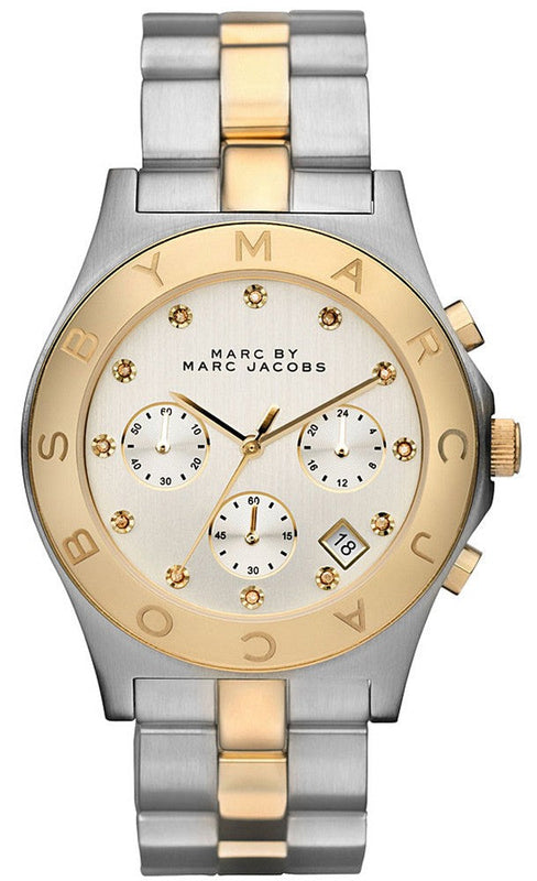 Buy Shop Marc Jacobs Blade Chronograph Silver Dial Two Tone Steel Strap Watch for Women - MBM3177 USA Online