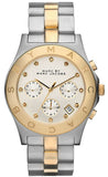 Marc Jacobs Blade Chronograph Silver Dial Two Tone Steel Strap Watch for Women - MBM3177