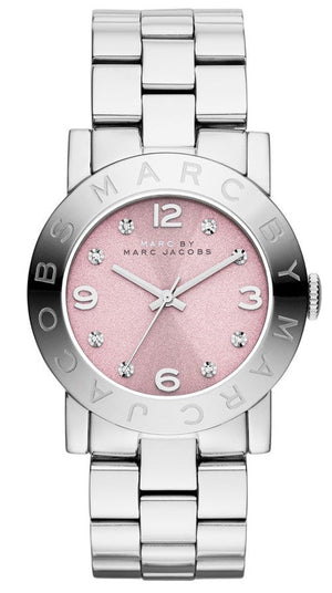 Buy Shop Marc Jacobs Amy Life Pink Dial Silver Steel Strap Watch for Women - MBM3300 USA Online
