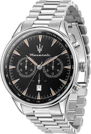 Buy Shop Maserati Tradizione Chronograph Black Dial Silver Steel Strap Watch for Men - R8873646004 USA Online