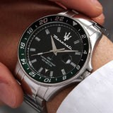 Buy Shop Maserati SFIDA Chronograph Black Dial Silver Steel Strap Watch For Men - R8853140005 USA Online