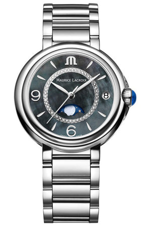 Buy Shop Maurice Lacroix Fiaba Moonphase Blue Dial Silver Steel Strap Watch for Women - FA1084-SS002-420-1 USA Online
