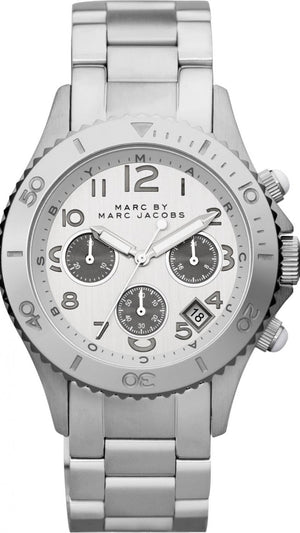 Buy Shop Marc Jacobs Marc Chronograph Silver Dial Silver Steel Strap Watch for Men - MBM3155 USA Online