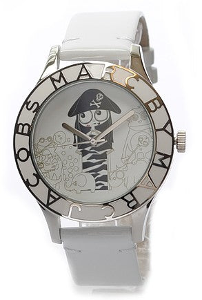 Buy Shop Marc Jacobs Miss Marc Pirate White Dial White Leather Strap Watch for Women - MBM1146 USA Online