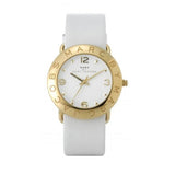 Buy Shop Marc Jacobs Amy White Dial White Leather Strap Watch for Women - MBM1150 USA Online