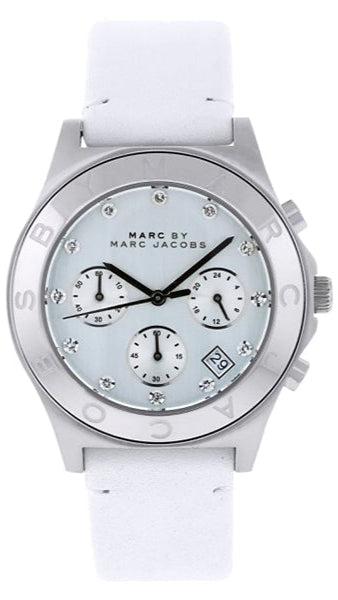 Buy Shop Marc Jacobs Blade White Dial White Leather Strap Watch for Women - MBM1187 USA Online