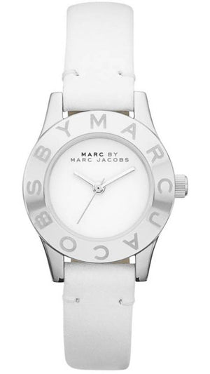 Buy Shop Marc Jacobs Mini Blade White Dial White Leather Strap Watch for Women - MBM1206 USA Online