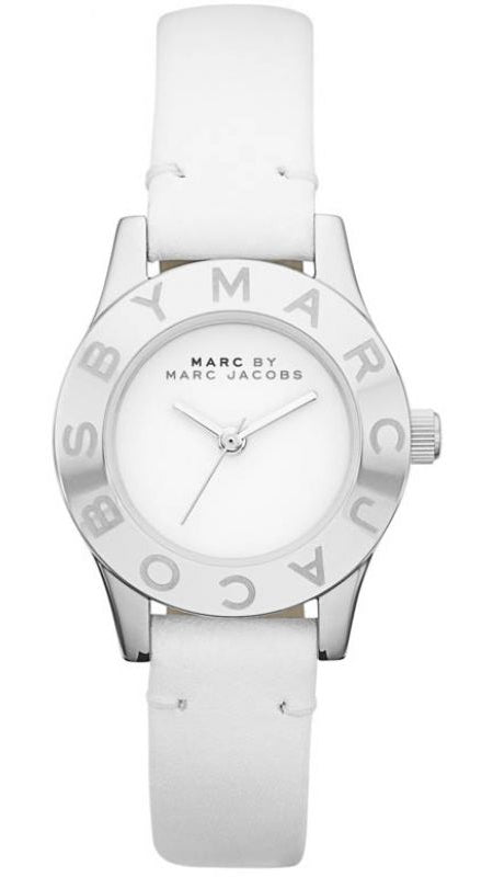 Buy Shop Marc Jacobs Mini Blade White Dial White Leather Strap Watch for Women - MBM1206 USA Online