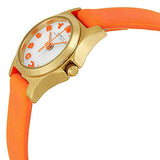 Buy Shop Marc Jacobs Henry Dinky White Dial Orange Leather Strap Watch for Women - MBM1236 USA Online