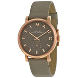 Buy Shop Marc Jacobs Baker Grey Dial Grey Leather Strap Watch for Women - MBM1266 USA Online