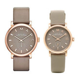 Buy Shop Marc Jacobs Baker Grey Dial Grey Leather Strap Watch for Women - MBM1318 USA Online