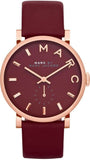 Buy Shop Marc Jacobs Baker Maroon Dial Maroon Leather Strap Watch for Women - MBM1267 USA Online