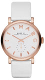 Buy Shop Marc Jacobs Baker White Dial White Leather Strap Watch for Women - MBM1283 USA Online