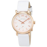 Buy Shop Marc Jacobs Baker White Dial White Leather Strap Watch for Women - MBM1284 USA Online