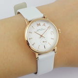 Buy Shop Marc Jacobs Baker White Dial White Leather Strap Watch for Women - MBM1283 USA Online