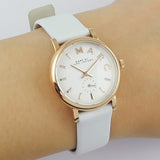 Buy Shop Marc Jacobs Baker White Dial White Leather Strap Watch for Women - MBM1284 USA Online