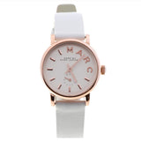 Buy Shop Marc Jacobs Baker White Dial White Leather Strap Watch for Women - MBM1284 USA Online