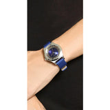 Buy Shop Marc Jacobs Henry Skeleton Blue Dial Blue Leather Strap Watch for Women - MBM1337 USA Online