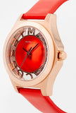 Buy Shop Marc Jacobs Henry Skeleton Red Dial Red Leather Strap Watch for Women - MBM1338 USA Online
