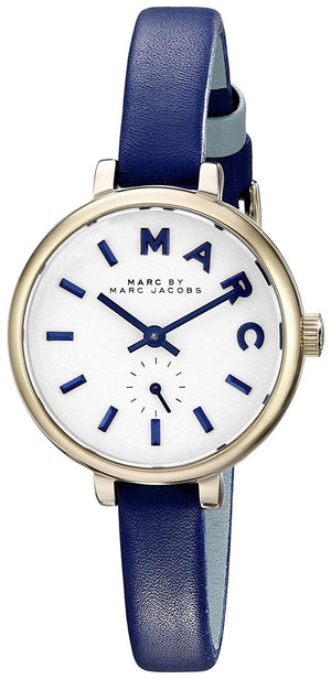 Buy Shop Marc Jacobs Sally White Dial Blue Leather Strap Watch for Women - MBM1354 USA Online