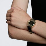 Buy Shop Marc Jacobs Tether Black Dial Black Leather Strap Watch for Women - MBM1376 USA Online