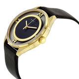 Buy Shop Marc Jacobs Tether Black Dial Black Leather Strap Watch for Women - MBM1376 USA Online