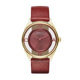 Buy Shop Marc Jacobs Tether Transparent Red Dial Red Leather Strap Watch for Women - MBM1377 USA Online