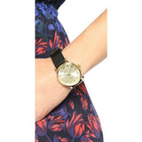 Buy Shop Marc Jacobs Baker Gold Dial Black Leather Strap Watch for Women - MBM1399 USA Online