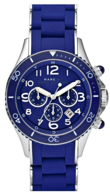 Buy Shop Marc Jacobs Rock Chronograph Blue Dial Blue Silicone Strap Watch for Women - MBM2548 USA Online