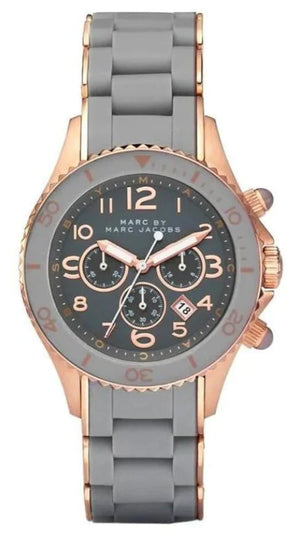 Buy Shop Marc Jacobs Rock Chronograph Grey Dial Grey Silicone Strap Watch for Women - MBM2550 USA Online
