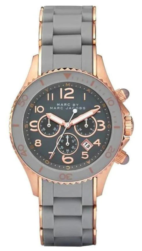 Buy Shop Marc Jacobs Rock Chronograph Grey Dial Grey Silicone Strap Watch for Women - MBM2550 USA Online