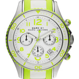 Buy Shop Marc Jacobs Rock Chronograph White Dial White & Green Silicone Strap Watch for Women - MBM2592 USA Online