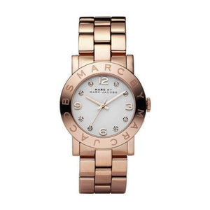 Buy Shop Marc Jacobs Amy White Dial Rose Gold Steel Strap Watch for Women - MBM3077 USA Online