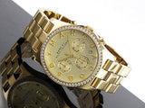 Buy Shop Marc Jacobs Henry Chronograph Gold Dial Gold Steel Strap Watch for Women - MBM3105 USA Online