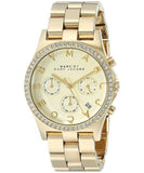 Buy Shop Marc Jacobs Henry Chronograph Gold Dial Gold Steel Strap Watch for Women - MBM3105 USA Online