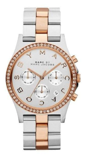 Buy Shop Marc Jacobs Henry Chronograph Silver Dial Two Tone Steel Strap Watch for Women - MBM3106 USA Online