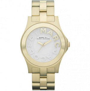 Buy Shop Marc Jacobs Rivera White Dial Gold Steel Strap Watch for Women - MBM3134 USA Online
