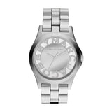 Buy Shop Marc Jacobs Henry Transparent Silver Dial Silver Steel Strap Watch for Women - MBM3205 USA Online