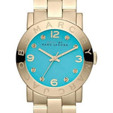 Buy Shop Marc Jacobs Amy Blue Dial Gold Steel Strap Watch for Women - MBM3220 USA Online