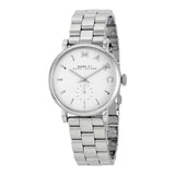 Marc Jacobs Baker White Dial Silver Steel Strap Watch for Women - MBM3242