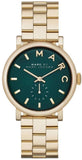 Buy Shop Marc Jacobs Baker Green Dial Gold Steel Strap Watch for Women - MBM3245 USA Online